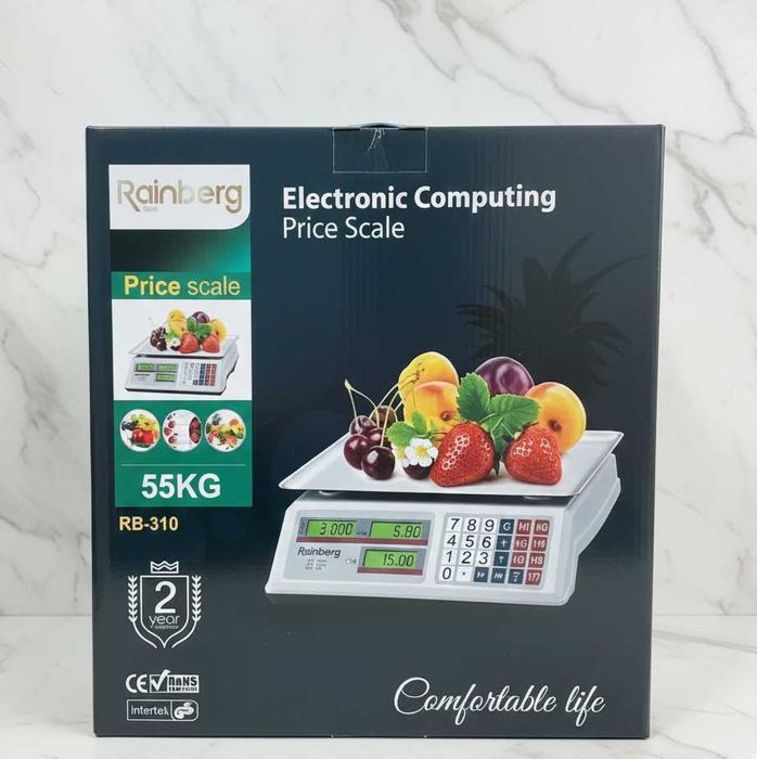 Ваги торгові Rainberg RB-310 до 55 кг (Акумулятор + Батарейки) весы