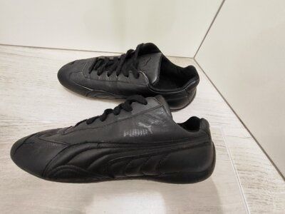 Кожаные кроссовки 100% кожа черные кроссовки унисекс оригинал от PUMA