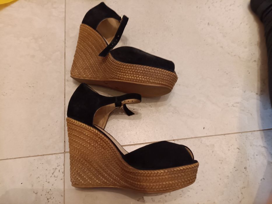 Sandały na koturnie Wojas 36 zamsz espadryle