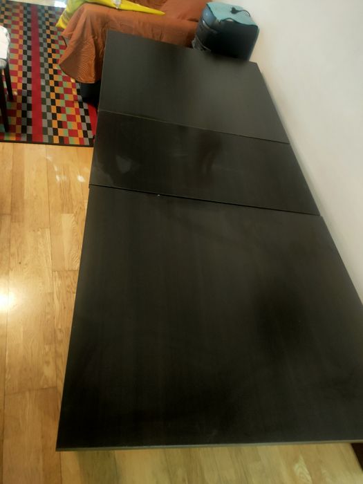 Conjunto Mesa Jantar Extensível Wengué (Desmontada) + 4 Cadeiras