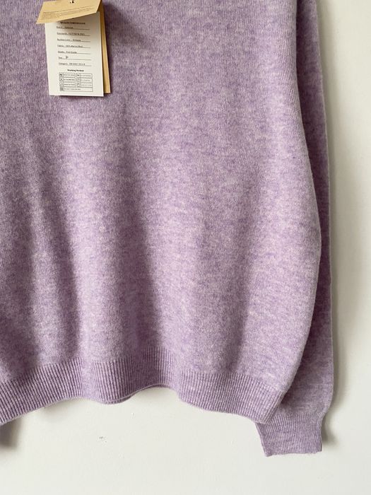 Nowy 100% wełna merino liliowy wrzosowy sweter crewneck dzianinowy