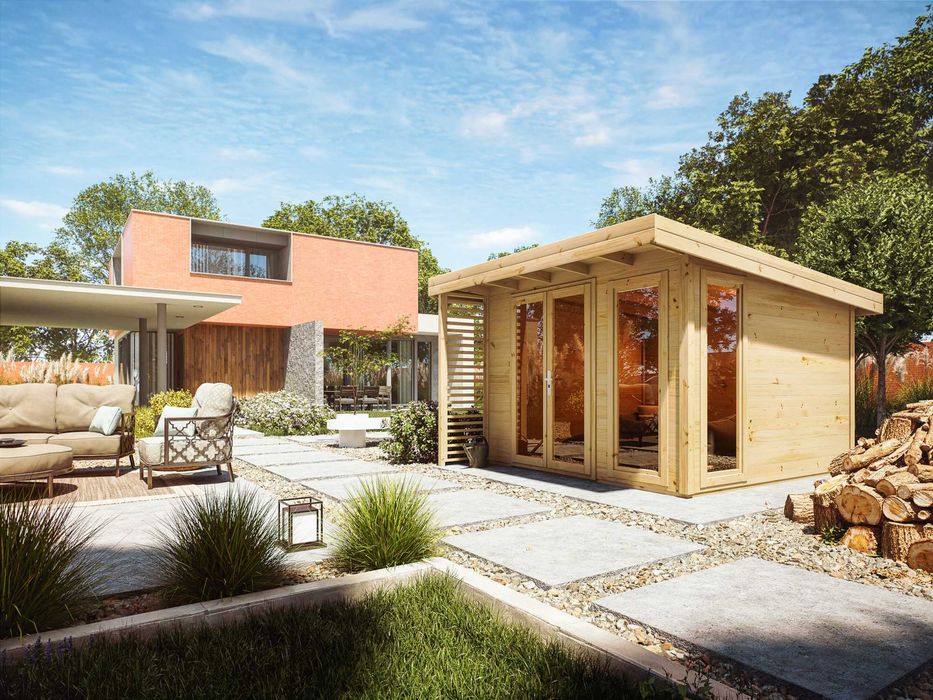 Domek ogrodowy drewniany Chaber 300x370 cm Montaż