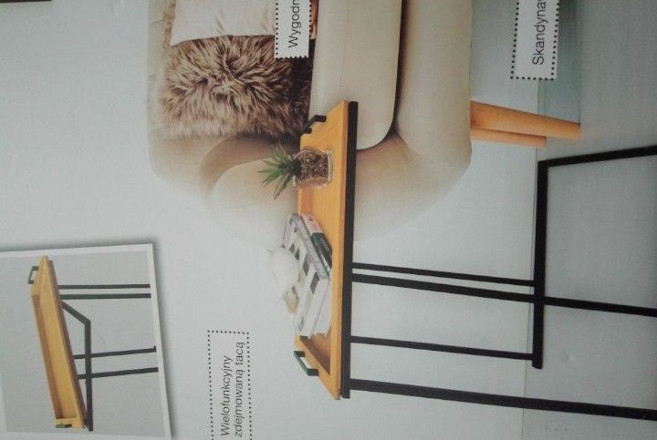 Stolik kawowy śniadanoiowy podręczny  z tacą