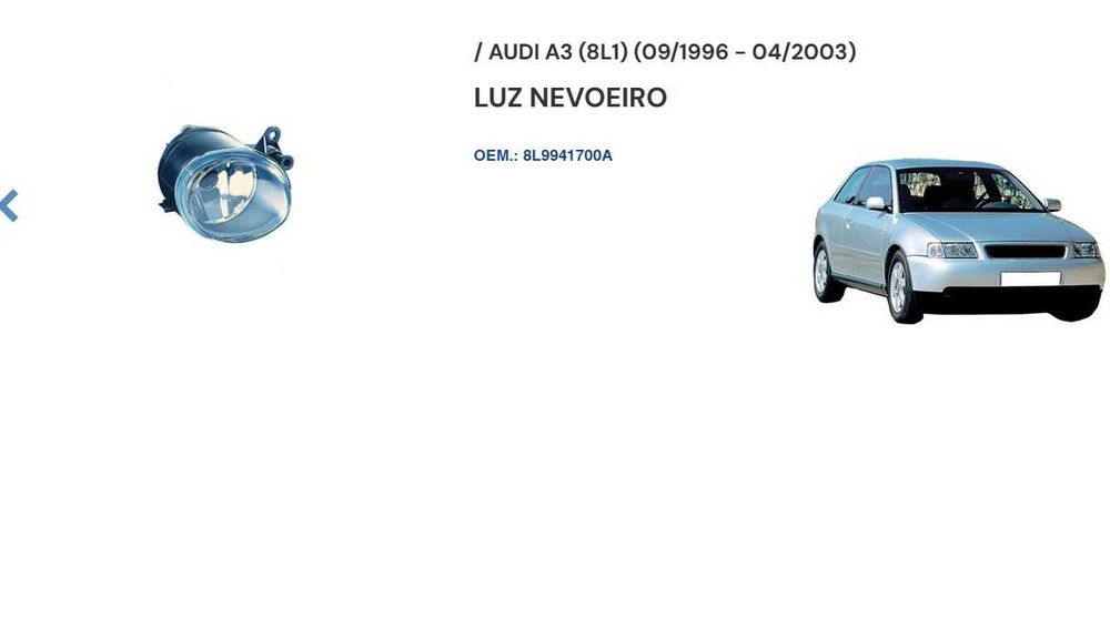 Farol Nevoeiro Drt Audi A3 (8L1) (09/1996 04-2003)