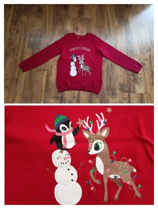 Sweterek świąteczny 122/128 H&M.