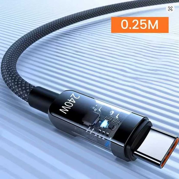 Кабель 240W 150W 100W USB-C PD Super Fast Charg з LED-дисплеєм (Nylon)