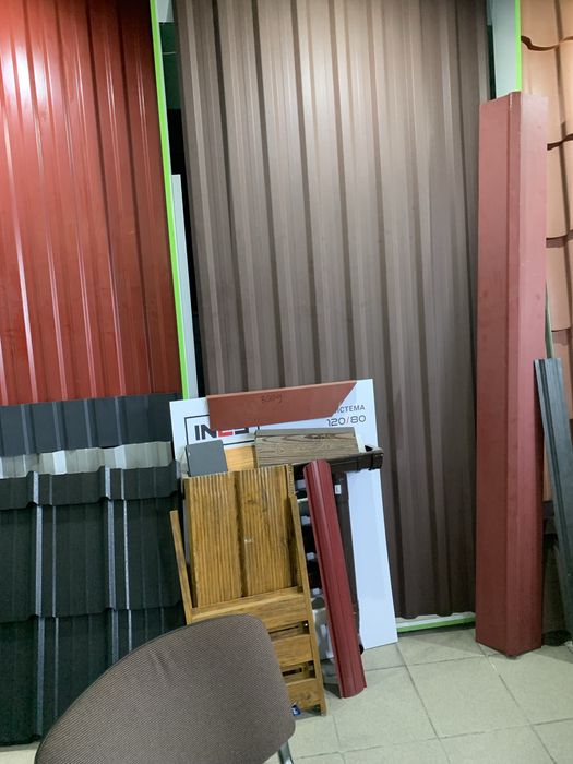 Продам  металопрофіль на дах , черепиця, ринви  штахети  для паркану