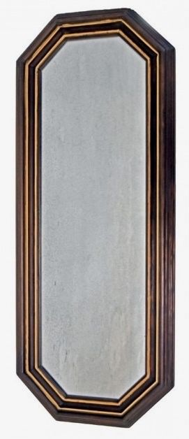 Espelho de parede com moldura em madeira