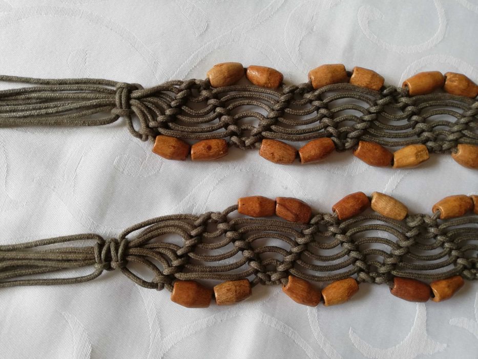 rękodzieło pasek pleciony 40 / 42 makrama boho folk etno handmade