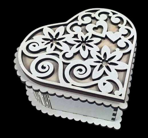 Dekoracyjne serduszko ze sklejki wyjątkowe pudełeczko na każdą okazję