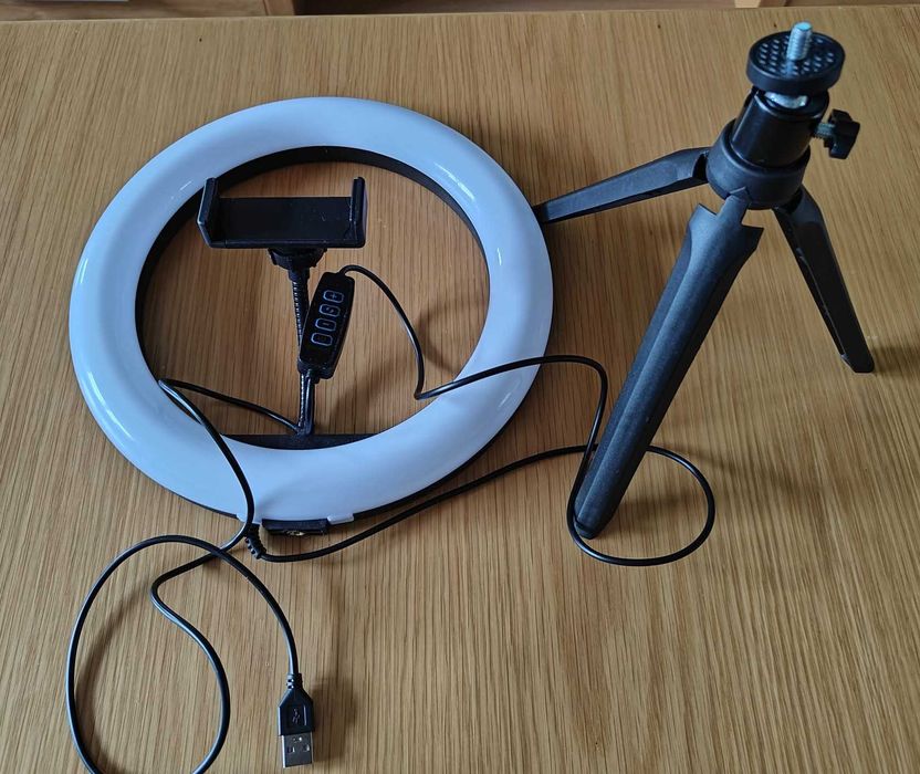 Ring light 26 cm com tripé de mesa
