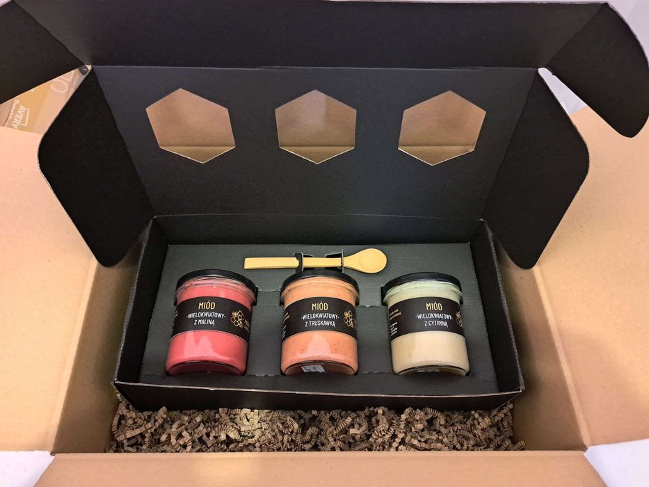 Prezent, miód z własnej pasieki, wielokwiatowy, owocowy