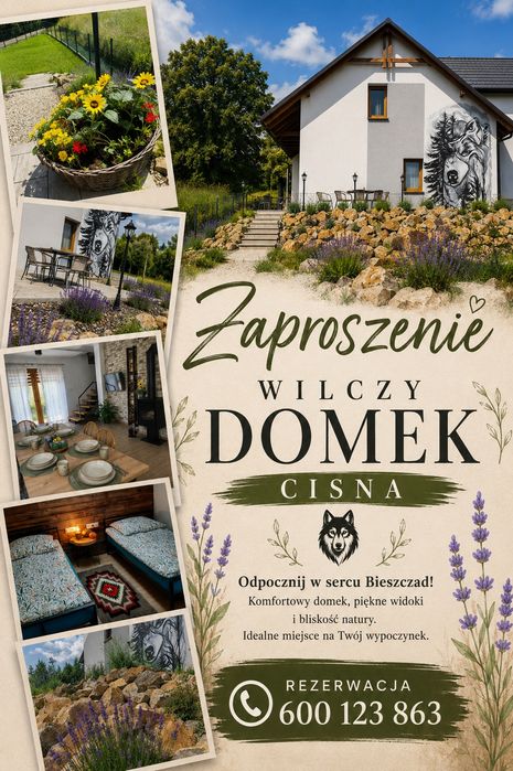 Domek na wyłączność  z kominkiem Bieszczady Cisna noclegi