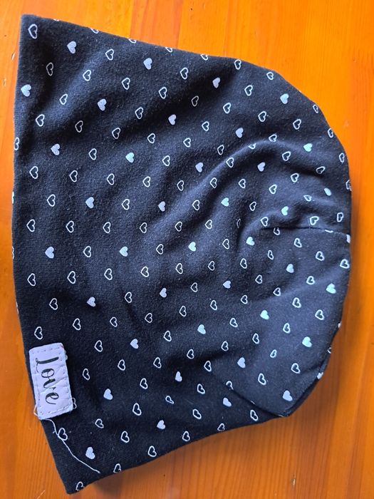 Podwójna czapka bawełna dwustronna dla dziewczynki , obwod głowy 50 cm