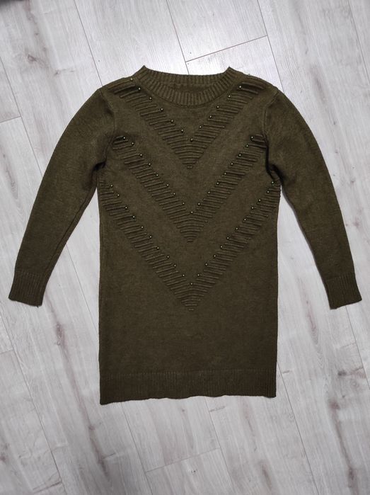 Тёплый длинный свитер размер S женский туника теплий светр жіночий