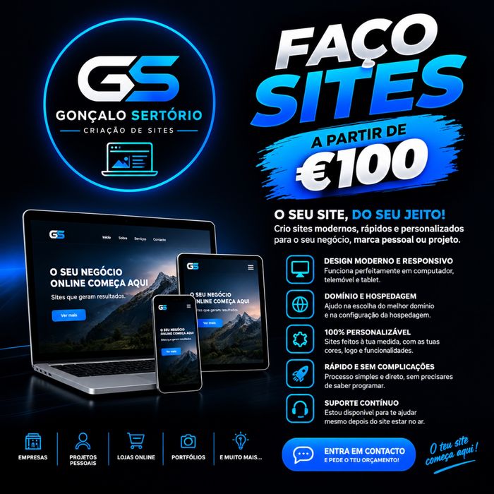 CRIAÇÃO + MANUTENÇÃO de websites sempre que precisar