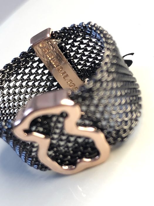 TOUS pierścionek Icon Mesh srebro 925 oryginał