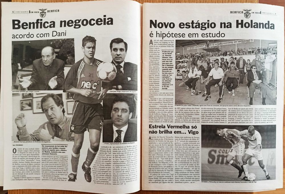 Benfica - entrevistas a Roger e Nuno Gomes - jornal O Jogo de dezembro 2000