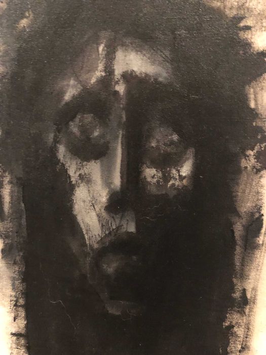 Óleo sobre tela cru - Cabeça de Cristo