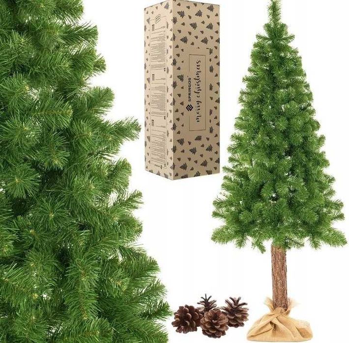 Ялинка сосна на натуральному пні штучна Springos 180 см
