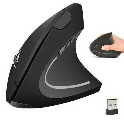 Rato Vertical Ergonómico Wireless USB com LED para Computador, Portátil e Tablet NOVO
