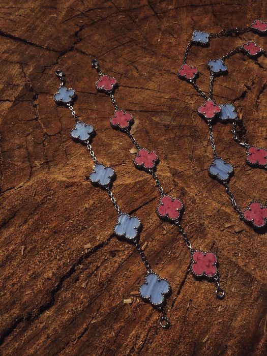 Комплект ван кліф van cleef клевер колье браслети