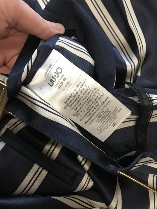 Szorty spodenki krótkie Liu Jo nowe jedwab S paski granat