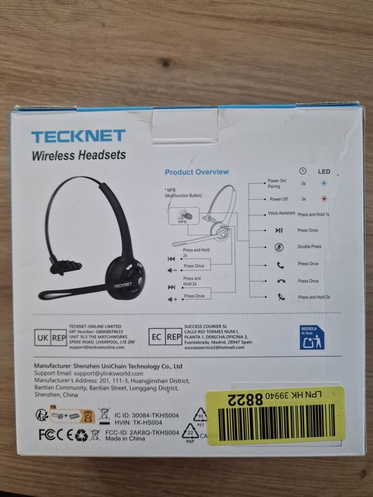 Sprzedam słuchawkę Bluetooth TeckNet TK-HS004.
Stan: powystawowa, jak