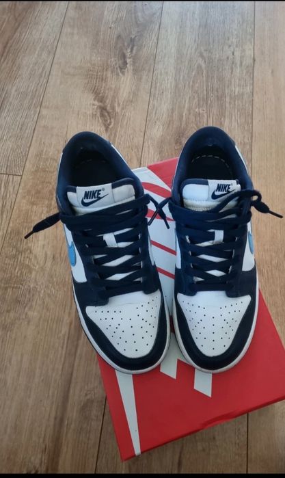 Nike dunk low granatowo-białe