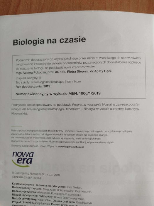 Biologia na czasie 1 zakres podstwowy