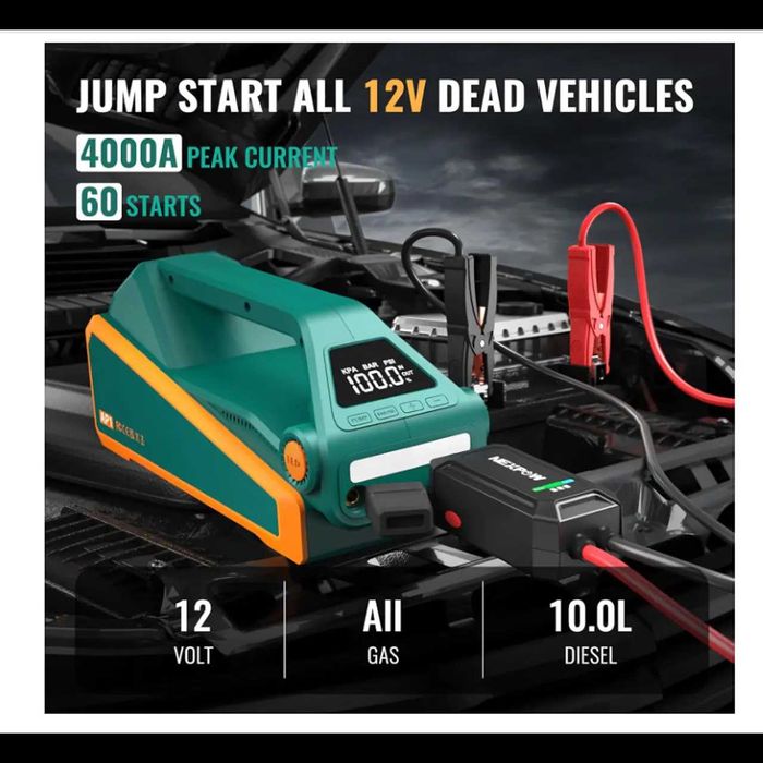 D17- Profissional 4000A jumpstarter 4 compressor de ar de 150 PSI