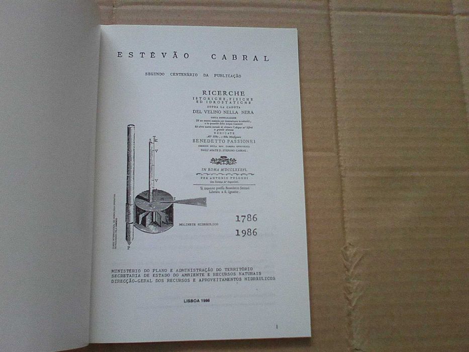 Ricerche istoriche, fisiche ed idrostatiche sopra la caduta del Velino nella Nera (1786–1986)