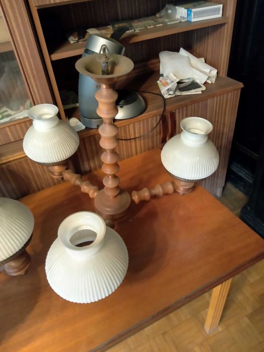 Żyrandole  trzy i pięcioramienne -  czas PRL lata 80 te