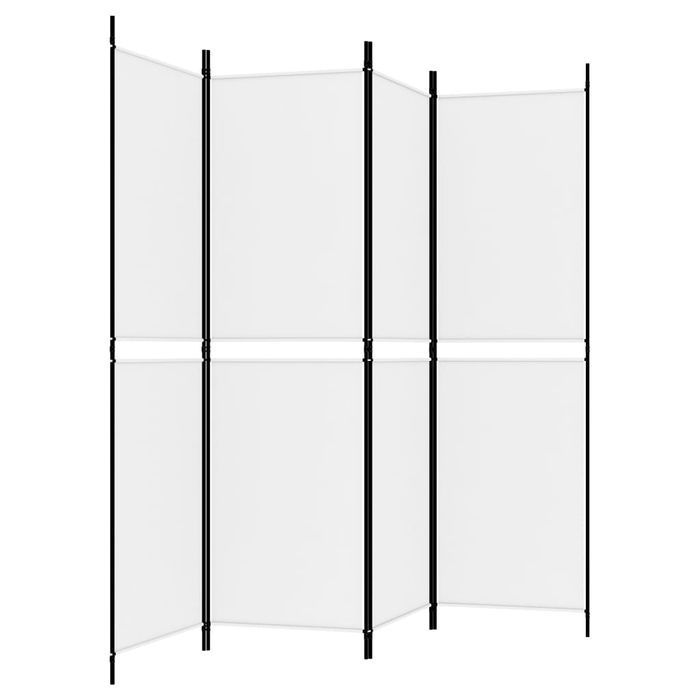 vidaXL Parawan 4-panelowy, biały, 200 x 180 cm, tkanina