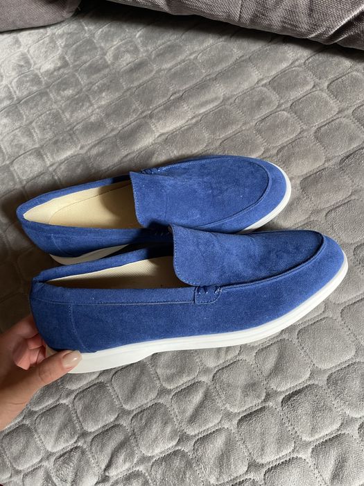 Сині чоловічі лофери 45 розмір