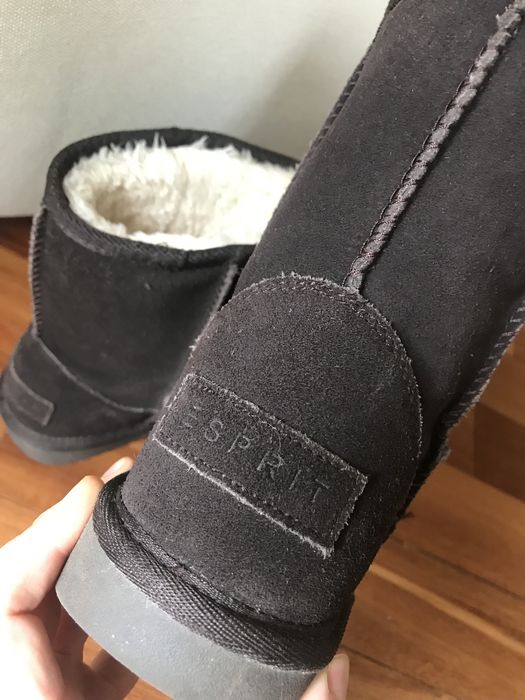 Esprit 37 czekoladowe brązowe zamszowe buty walonki emu śniegowce ugg