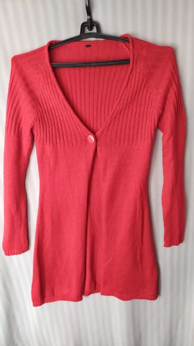 Кардиган червоний довгий