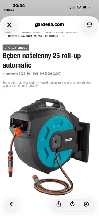 Gardena automatyczny zwijacz węża Roll-Up 8024-20
