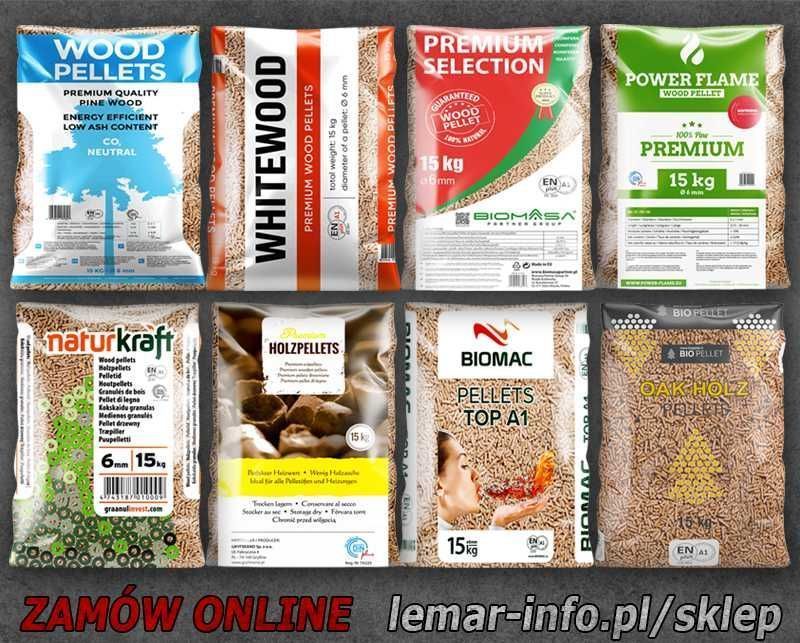 Pellet Pelet certyfikowany sosna/buk/dąb Brykiet z dostawą