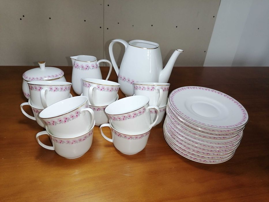 Serviço de chá S.P Coimbra Portugal em Porcelana Fina