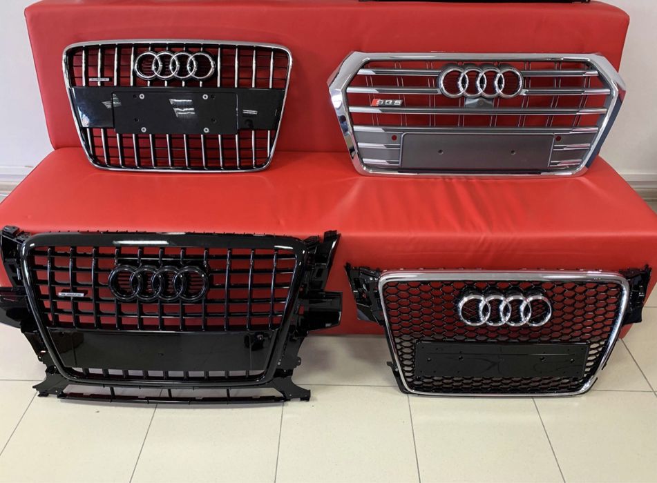 Решетка радиатора Audi Ауди А1 A3 A4 A5 Q3 Q5 Q7 Q8 A6 A7 A8 TT S RS