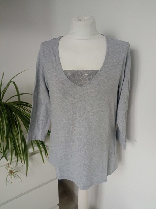 Essentials szara koszulka damska bluzka r M