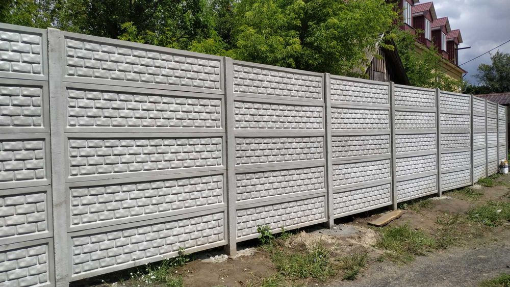 ПОД КЛЮЧ Секционый Еврозабор (Бетонный забор) Ворота/Калитки/Установка