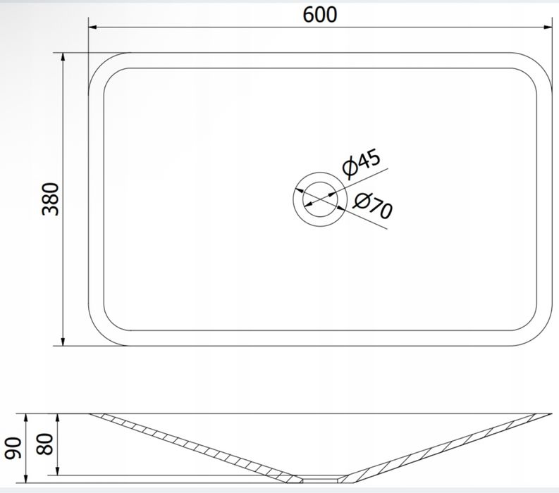 Mexen umywalka nablatowa z konglomeratu, czarna, niska