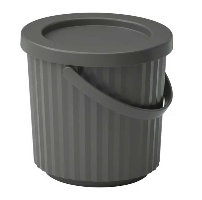 Kosz z pokrywką, ciemnoszary, 8 l