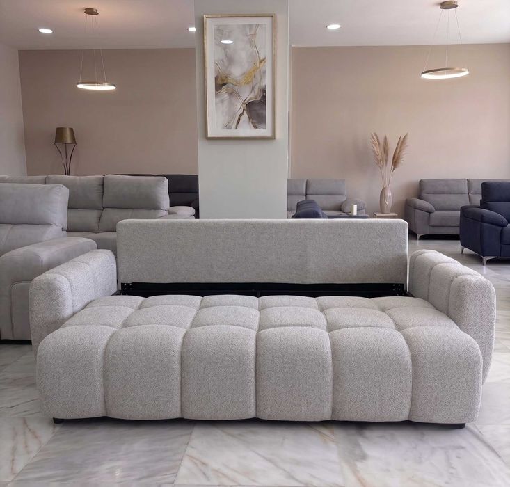 Sofá Cama Design Moderno Bouclé NOVO + Envio Grátis