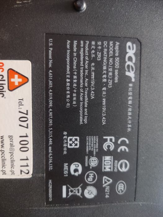 Portátil Acer Aspire 5050 ZR3 funcional