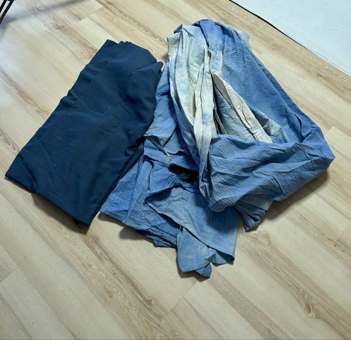 Tło fotograficzne materiałowe niebiesko-białe chmurki 3x2 m + zasłona gratis tło typu gnieciuch