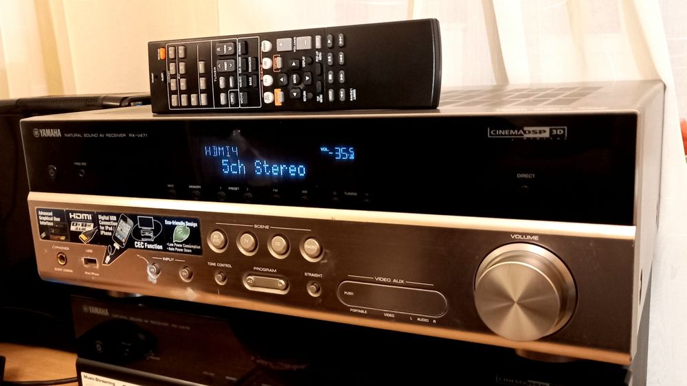Yamaha RX-V471 5.1×105w HDMI/USB/Optical/Aux/GUI