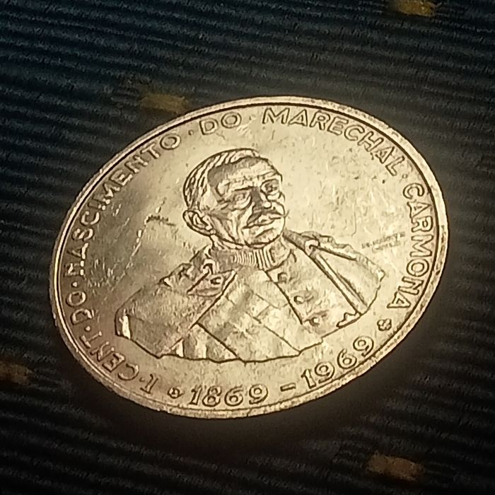 moeda 50.00 escudos prata marchal carmona